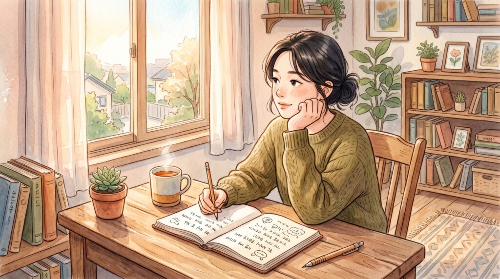 Warm watercolor illustration,