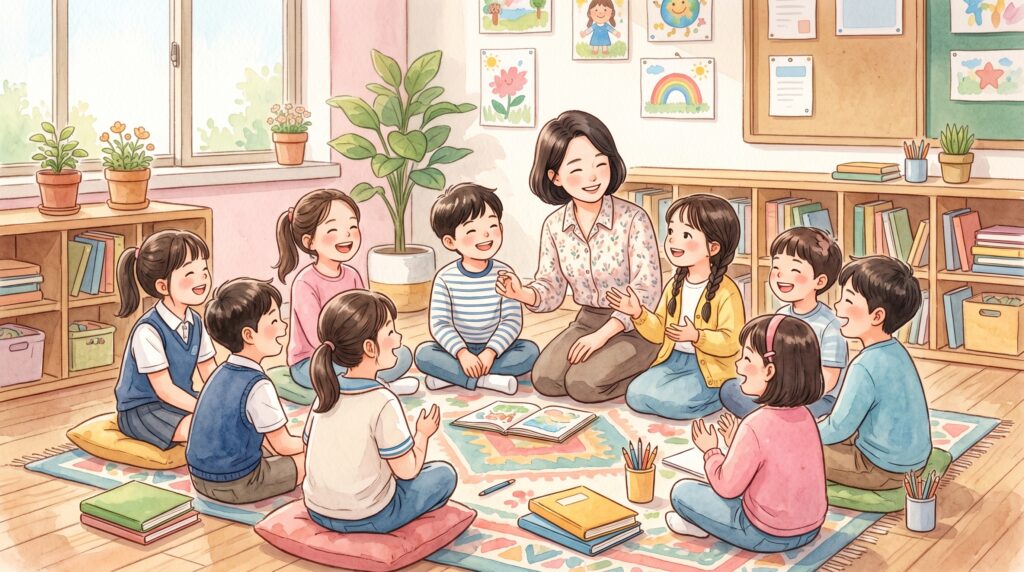 Warm watercolor illustration,