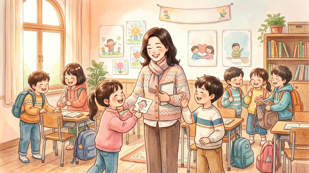 Warm watercolor illustration,
