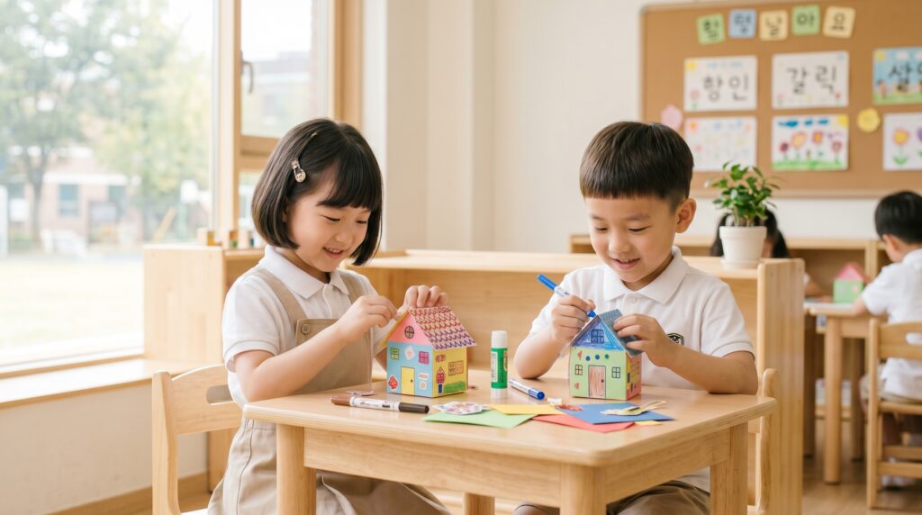 A bright Korean elementary school